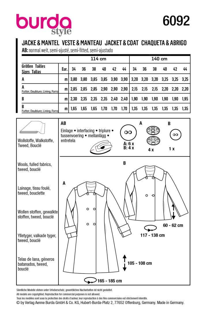 burda-style-schnittmuster-mantelvariationen-6092-damen-mantel-und-jacke-gr-34-44 image 7