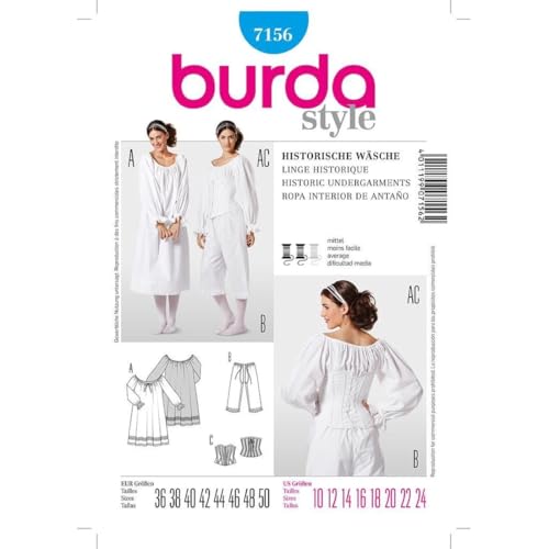 burda-style-7156-historische-unterw-sche-papierschnittmuster-nachthemd-pantalons image 7