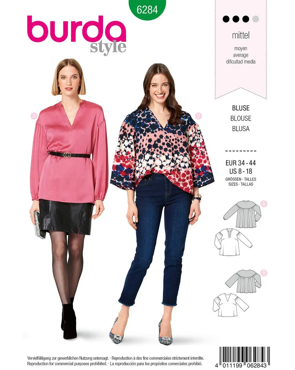 burda-style-6284-bluse-damen-34-44-mit-r-ckenpasse-schnittmuster image 1