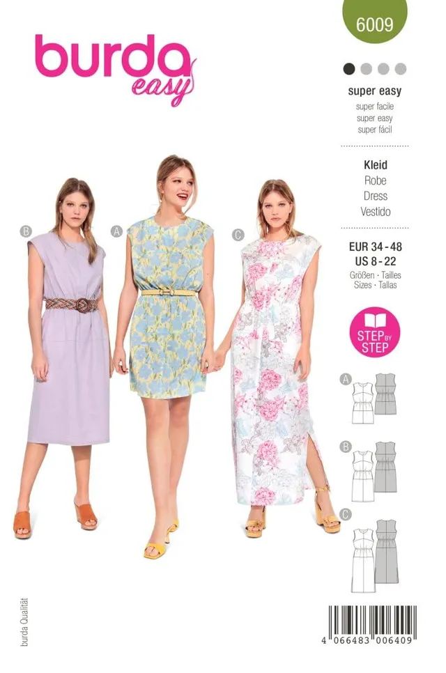 burda-style-schnittmuster-6009-kleid-mit-flachem-ausschnitt-damen-gr-34-48-n-hle image 1