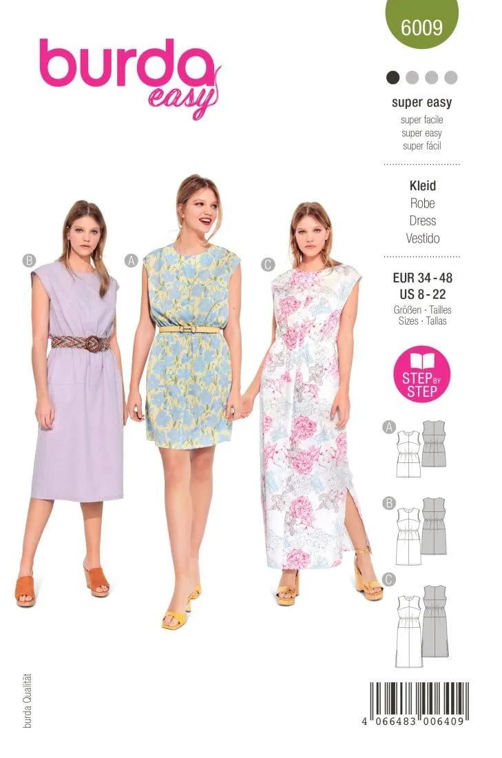 burda-style-schnittmuster-6009-kleid-mit-flachem-ausschnitt-damen-gr-34-48-n-hle image 1