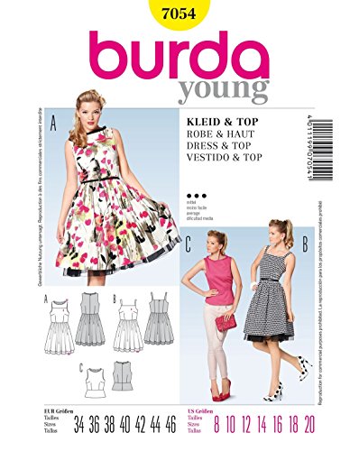 burda-style-7054-schnittmuster-retro-kleid-top-rock-gr-34-46 image 6