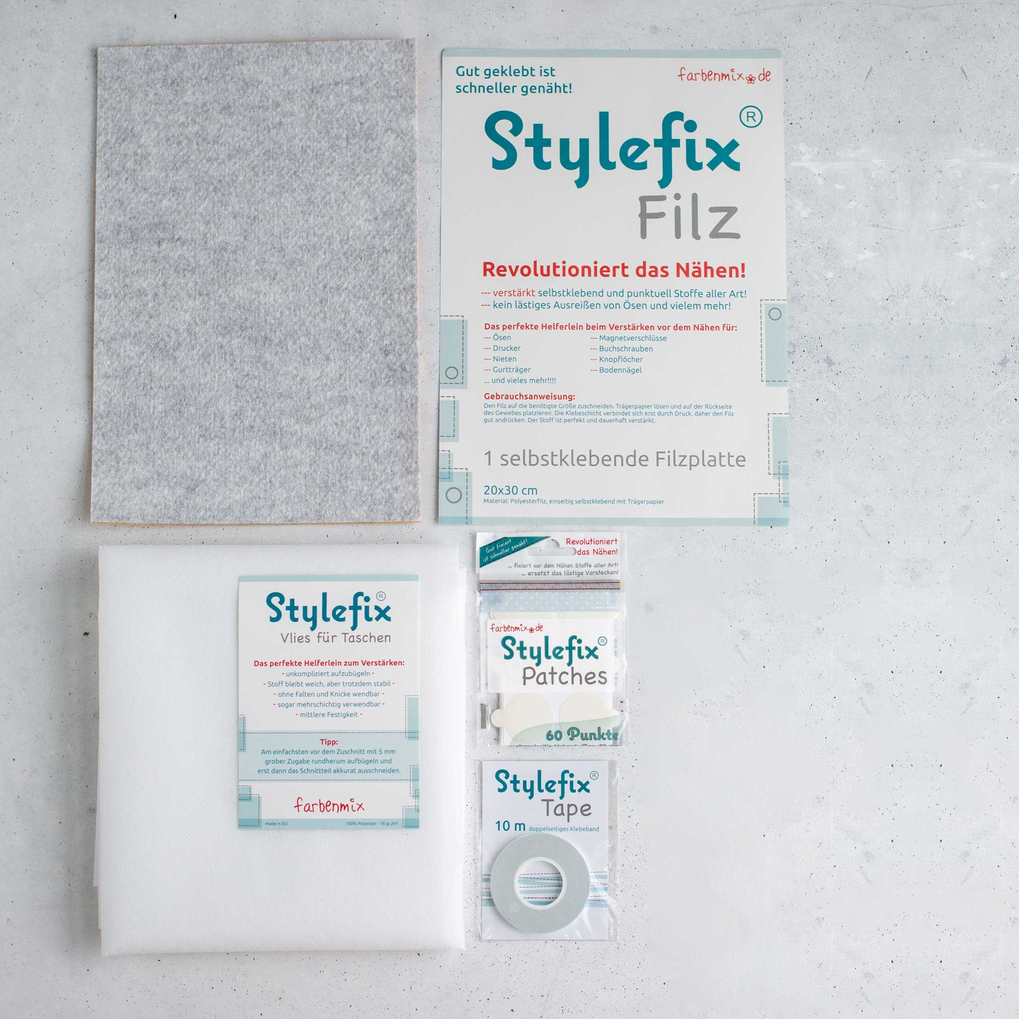 farbenmix-4-in-1-stylefix-kennenlern-paket-vlies-klebeband-filz-patches-set image 4