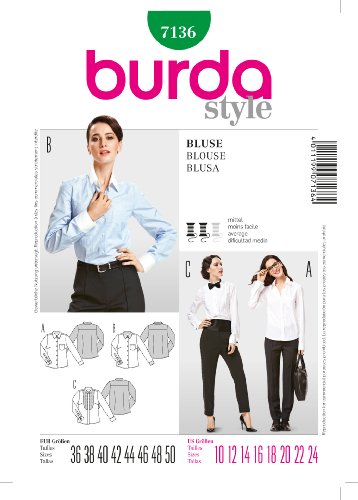 burda-style-7136-schnittmuster-damen-hemdbluse-mit-plastron-gr-36-50-plus-size image 3