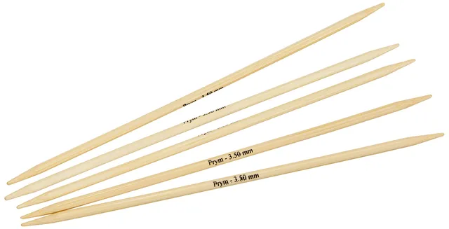 prym-bambus-strumpf-und-handschuhstricknadeln-3-5-mm-15-cm-nadelspiel-mit-5-nade image 1