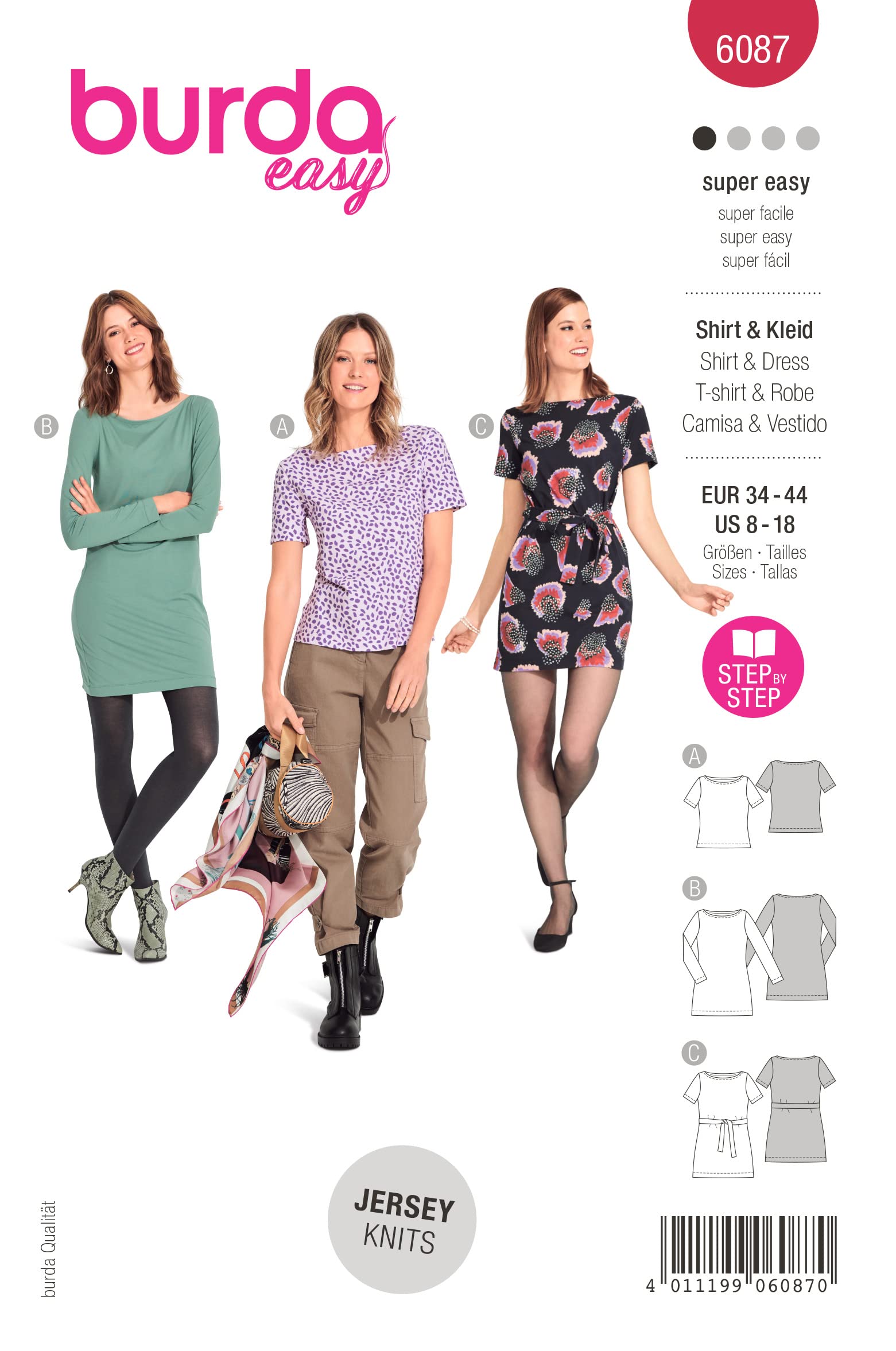burda-style-schnittmuster-b6087-damen-top-tunika-kleid image 1