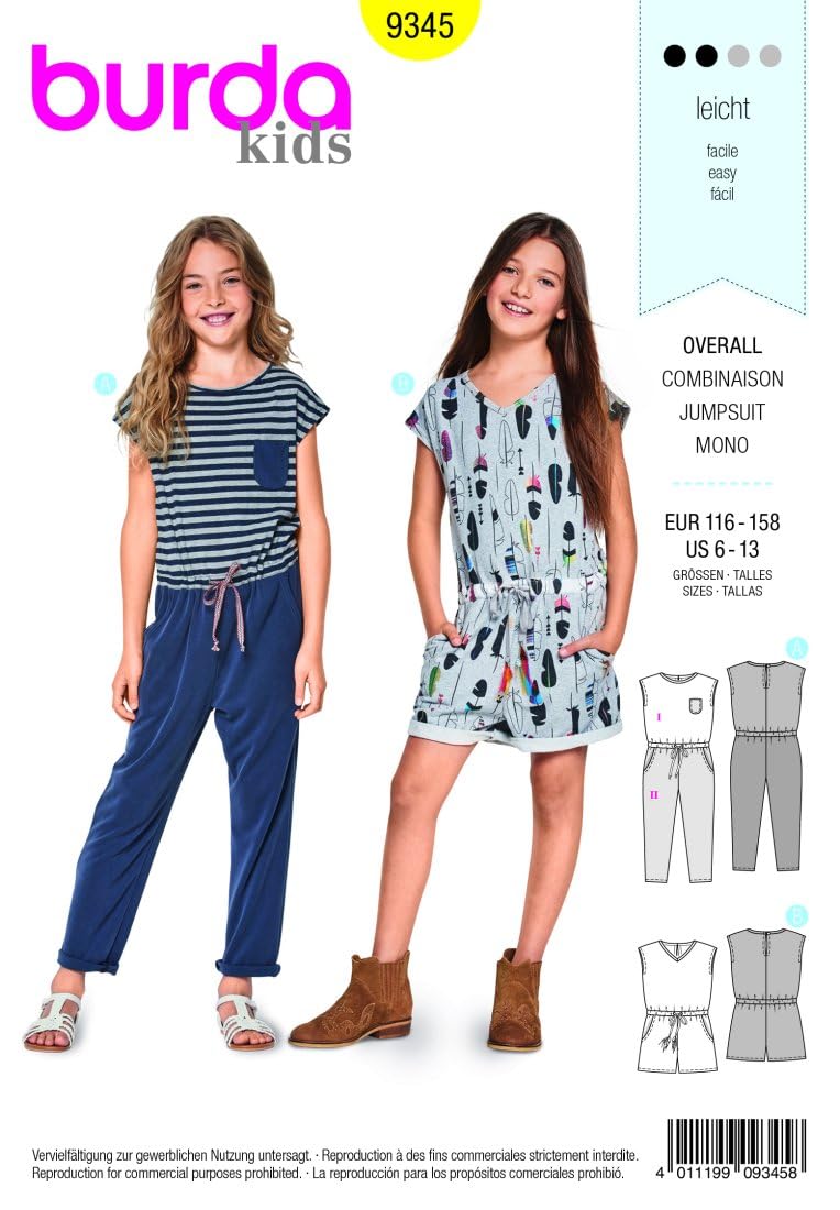 burda-kids-9345-schnittmuster-kombination-overall-gr-116-158-6-13-jahre image 1
