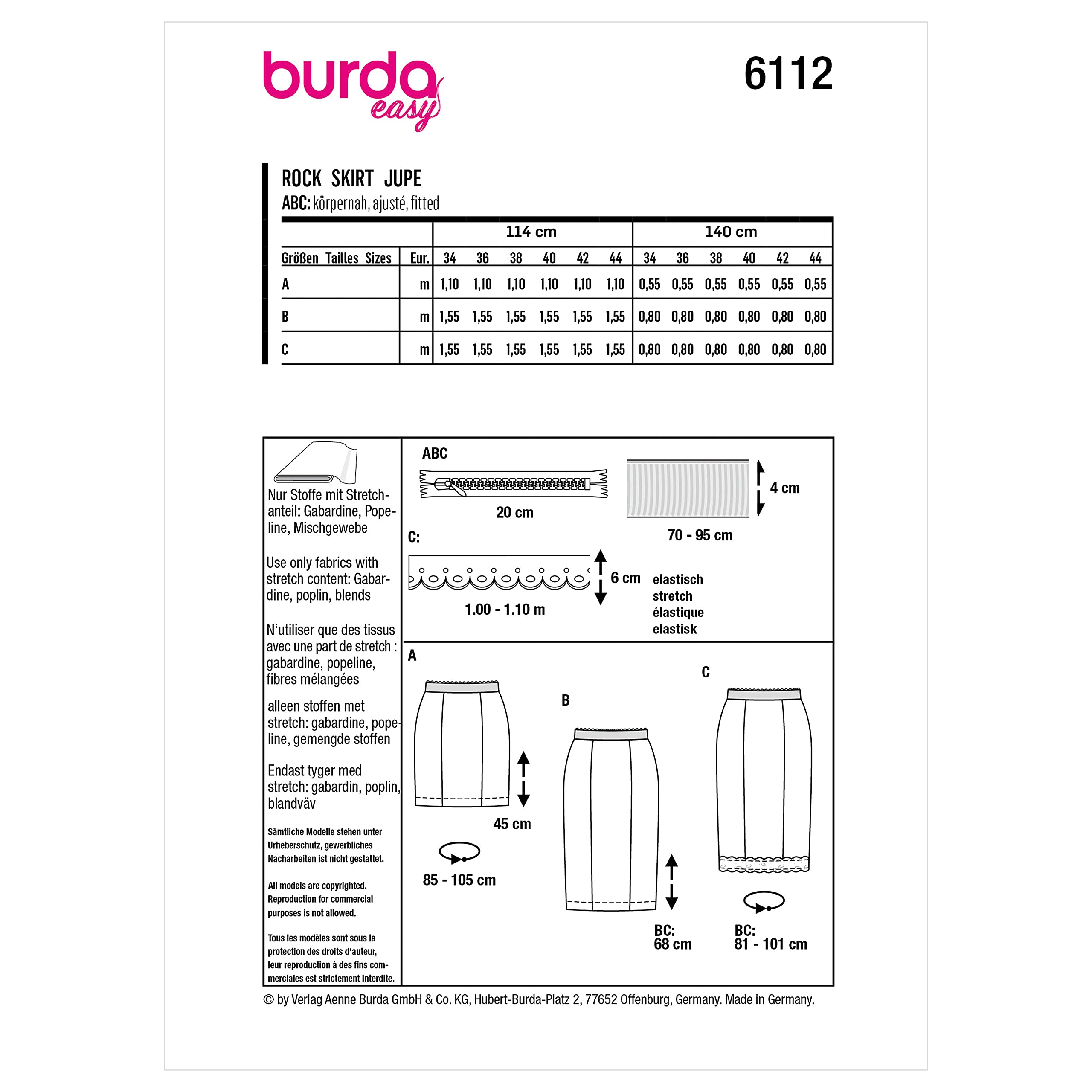 burda-style-schnittmuster-set-damen-panelrock-gr-34-44 image 2