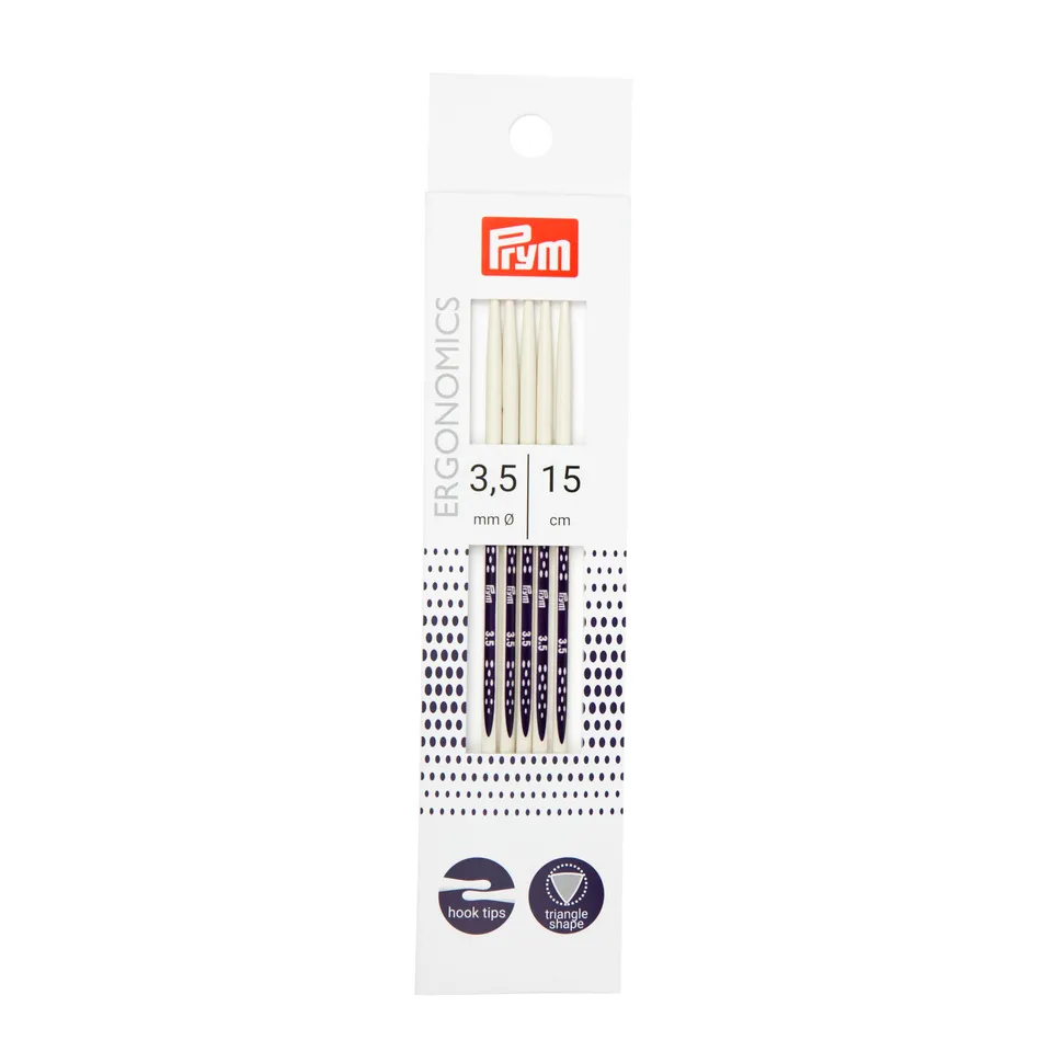 prym-194153-ergonomics-strumpfstricknadeln-15-cm-3-50-mm-alabasterwei image 1