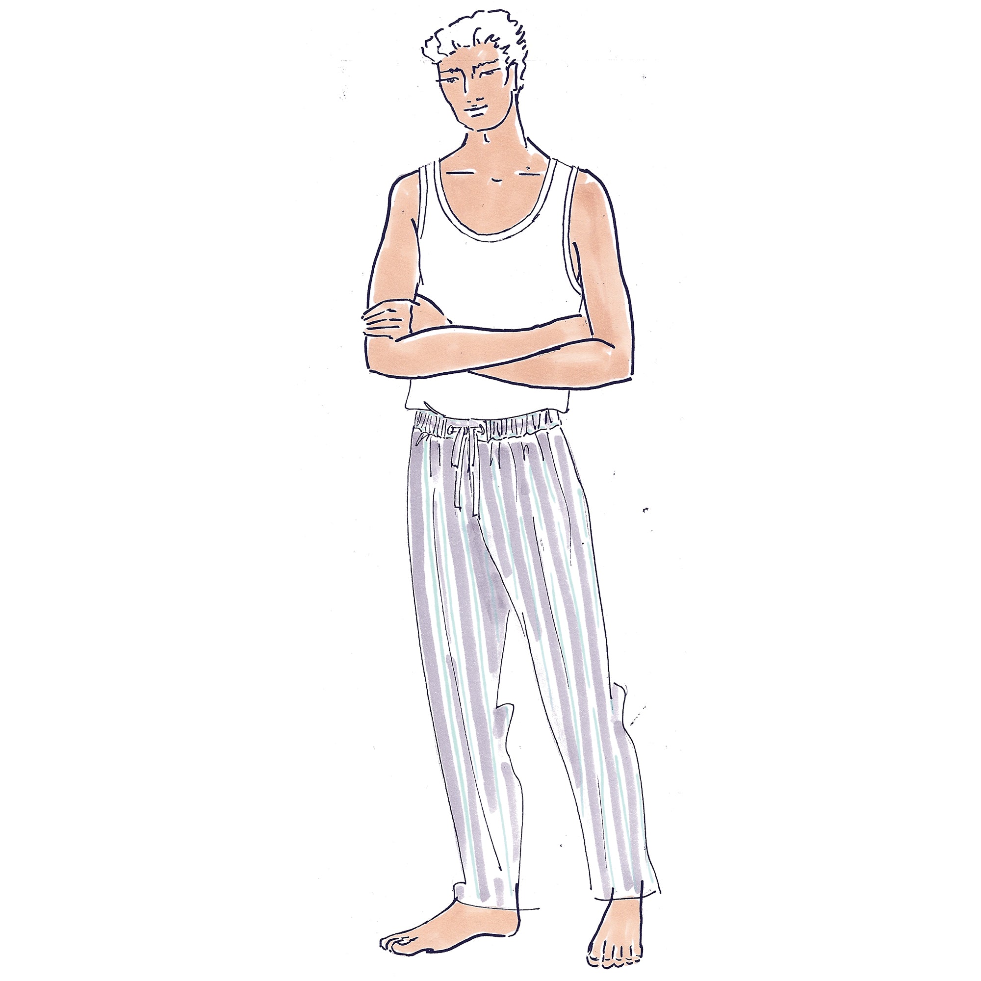 schnittmuster-berlin-pyjamahose-dean-herren-schnittmuster image 1