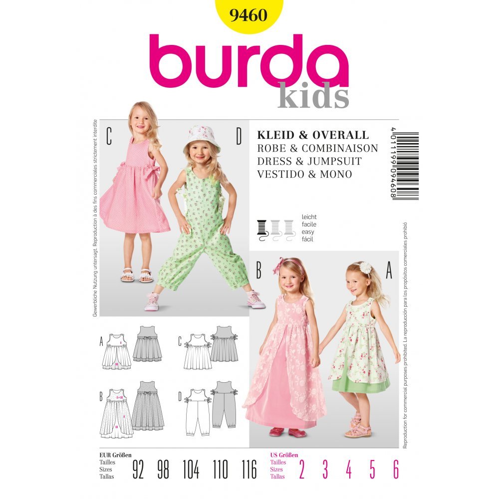 burda-style-b9460-schnittmuster-kids-kleid-und-overall-gr-92-116 image 1