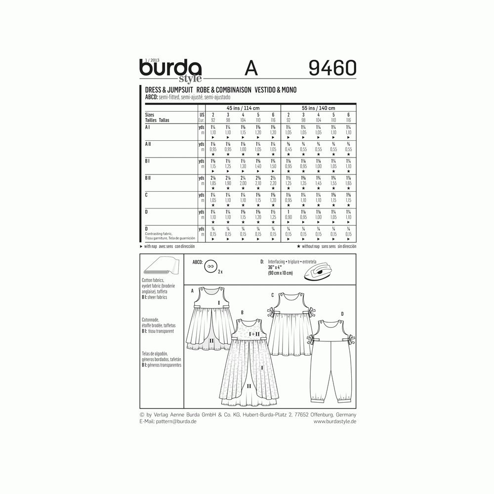 burda-style-b9460-schnittmuster-kids-kleid-und-overall-gr-92-116 image 2