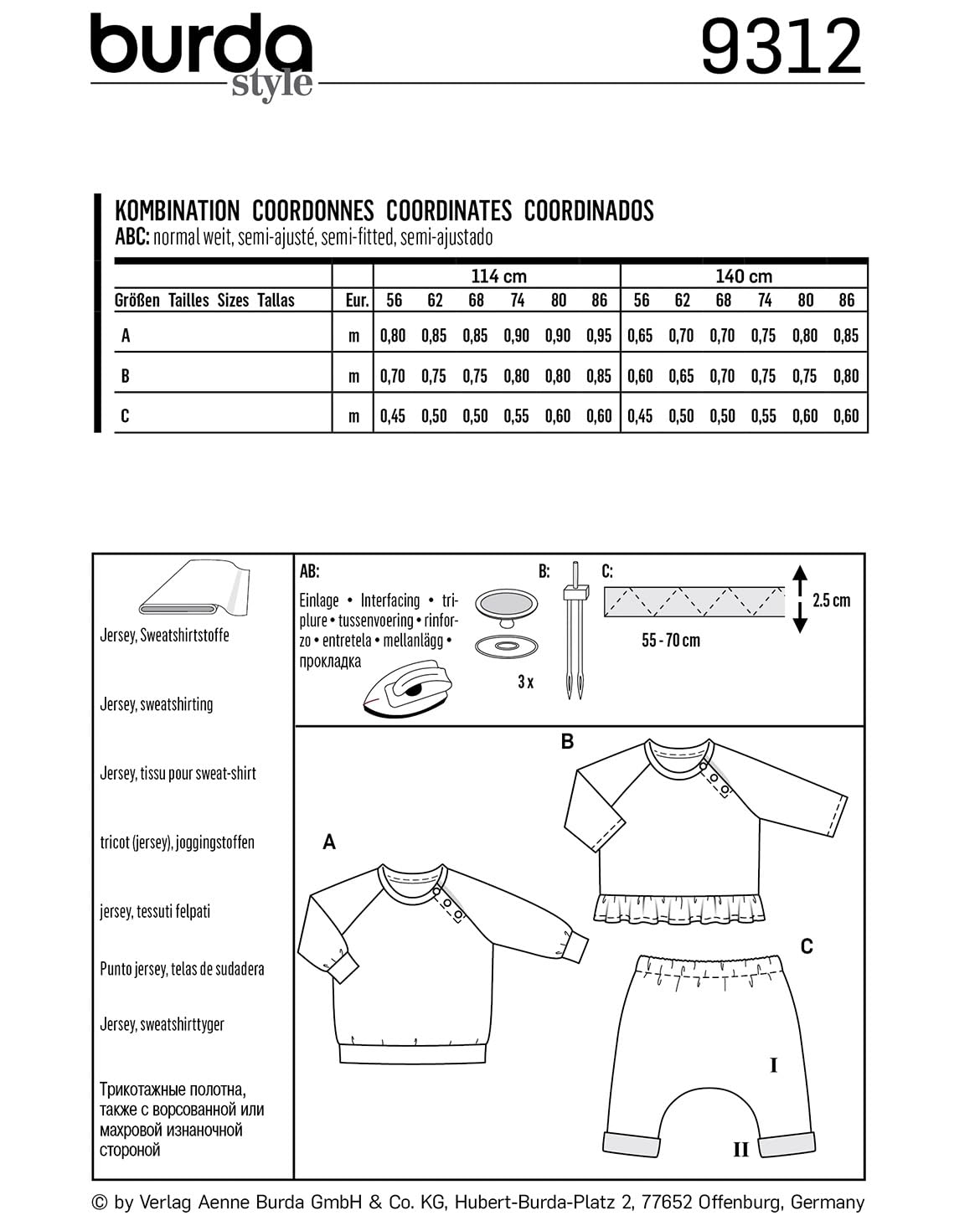 burda-kids-9312-kinder-set-pullover-und-hose-gr-56-86-n-hlevel-2 image 2