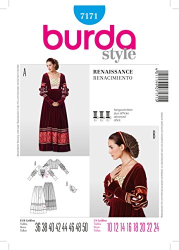 burda-style-7171-schnittmuster-damen-renaissance-kleid-karneval-kost-m-gr-36-50 image 5