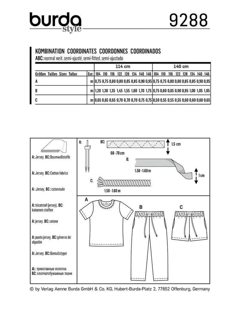 burda-style-schnittmuster-9288-m-dchen-kinder-t-shirts-und-hosen-short-und-lang- image 3