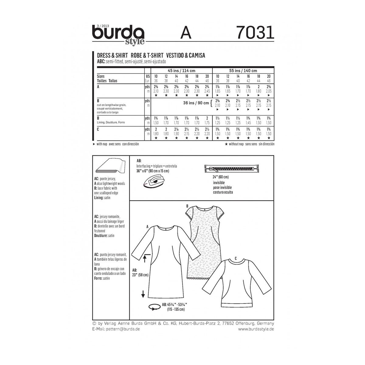 burda-style-schnittmuster-7031-damen-kleid-bluse-mit-u-boot-ausschnitt-gr-36-46 image 2