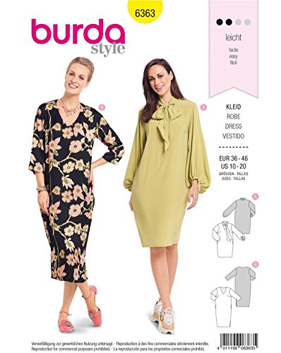 burda-style-6363-schnittmuster-kleid-damen-gr-38-48-einfach image 3