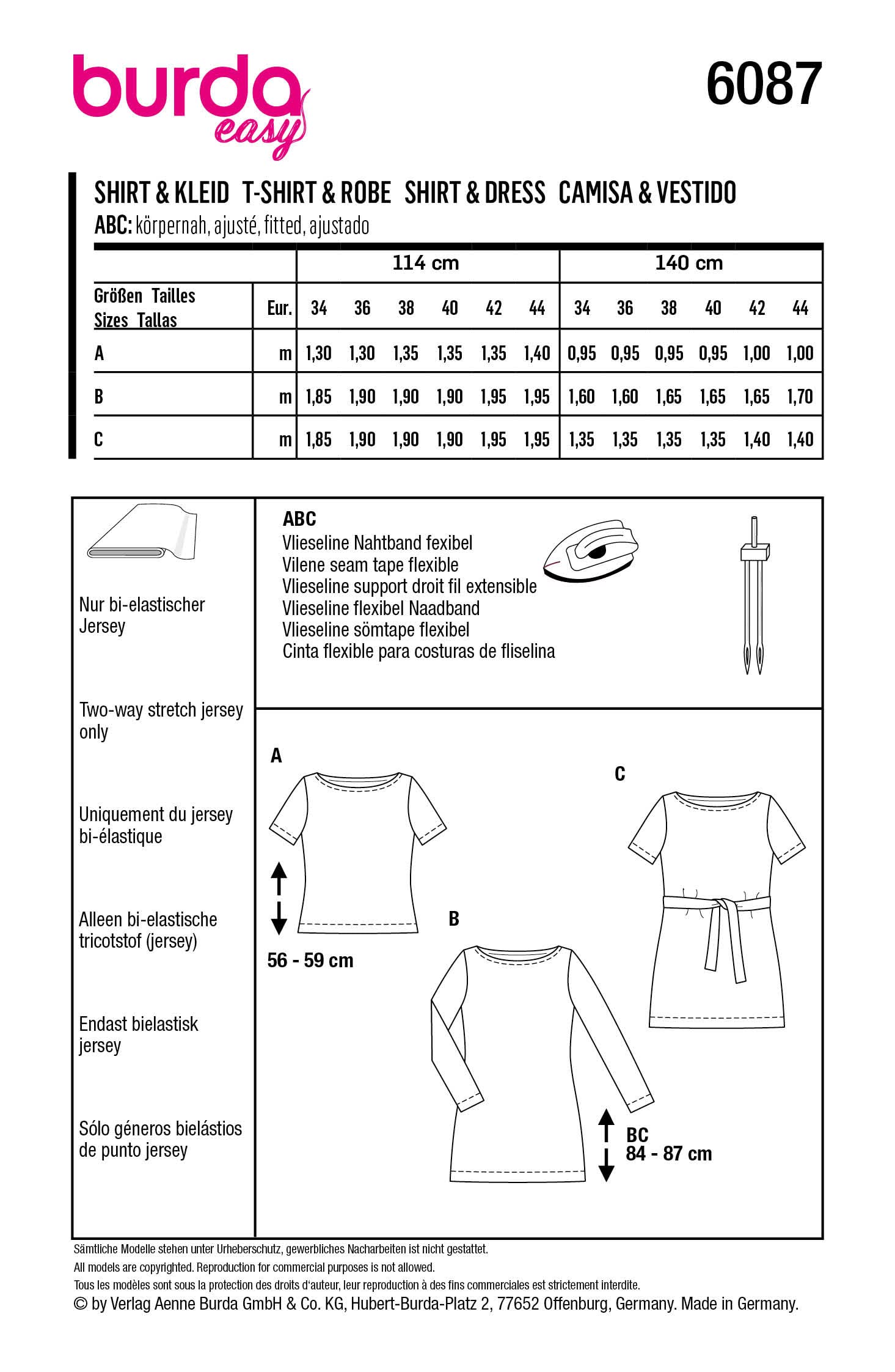 burda-style-schnittmuster-b6087-damen-top-tunika-kleid image 2