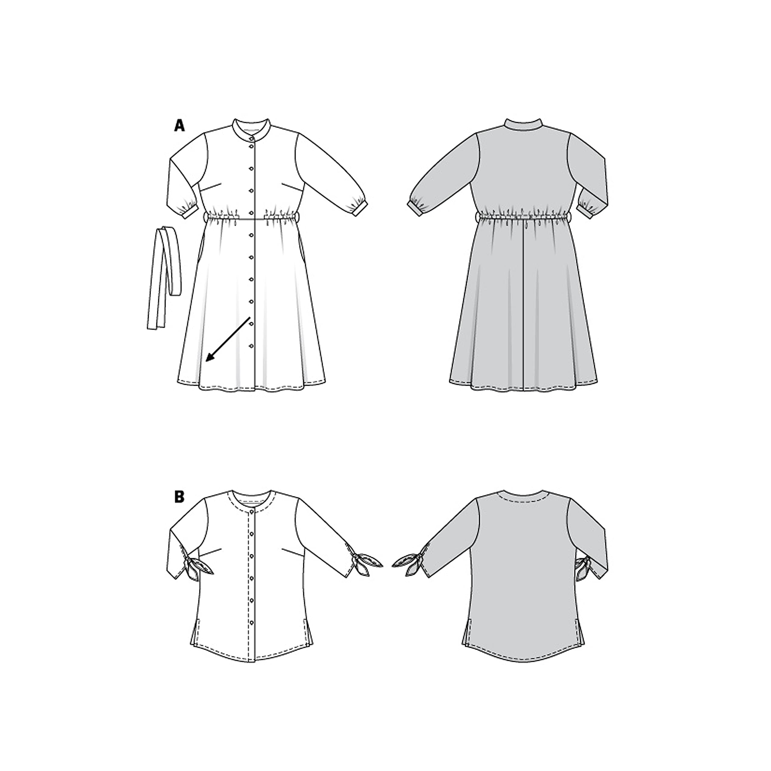 burda-style-x06108-schnittmuster-set-bluse-und-hemdblusenkleid-damen-gr-44-54 image 6