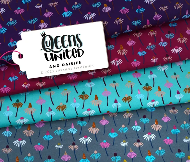 albstoffe-queens-united-daisies-bio-sweat-meterware image 1
