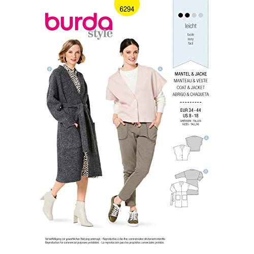 burda-style-6294-schnittmuster-damen-jacke-rmellos-gr-34-44 image 6