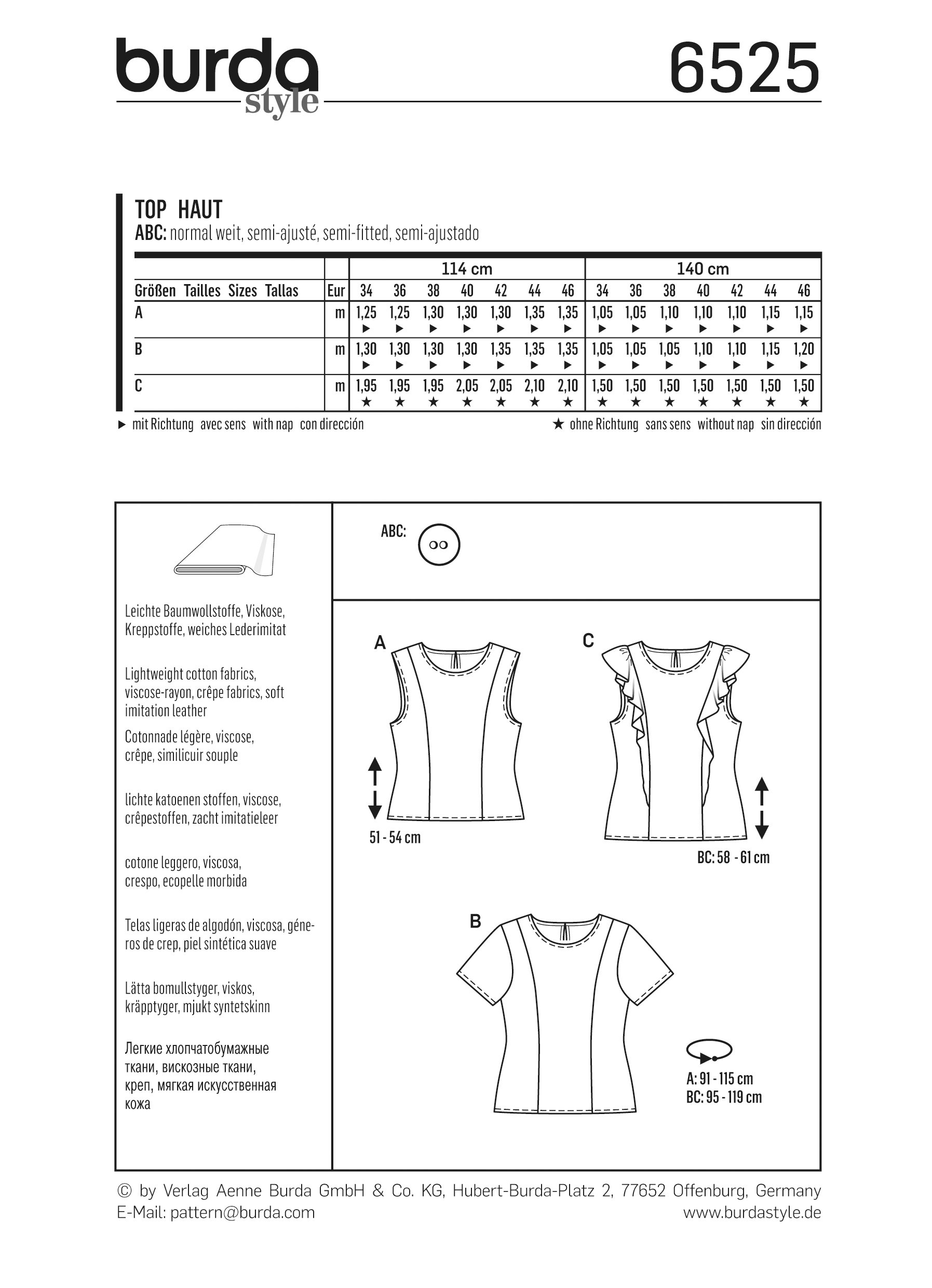 burda-style-6525-damen-top-und-bluse-gr-34-46-papierschnitt image 4