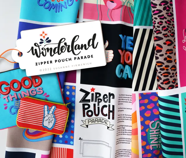 albstoffe-wonderland-zipper-pouch-parade-bio-canvas-panel image 1