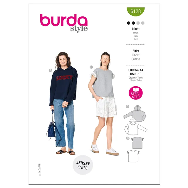 burda-style-schnittmuster-set-hoodie-und-top-damen-gr-34-44 image 1