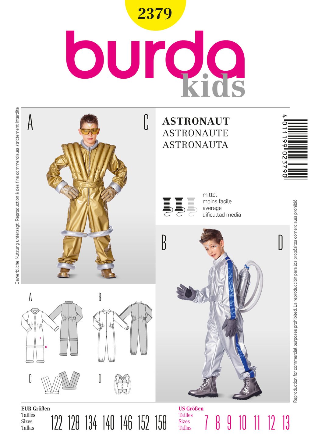 burda-style-schnittmuster-astronaut-overall-weste-backpack-gr-122-158 image 1