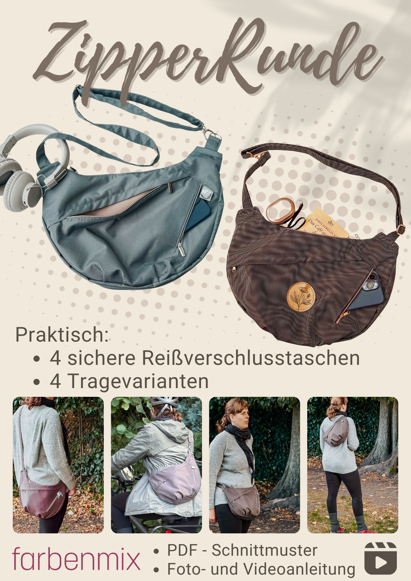 farbenmix-zipperrunde-umh-ngetasche-mit-rei-verschluss-schnittmuster-ebook image 1