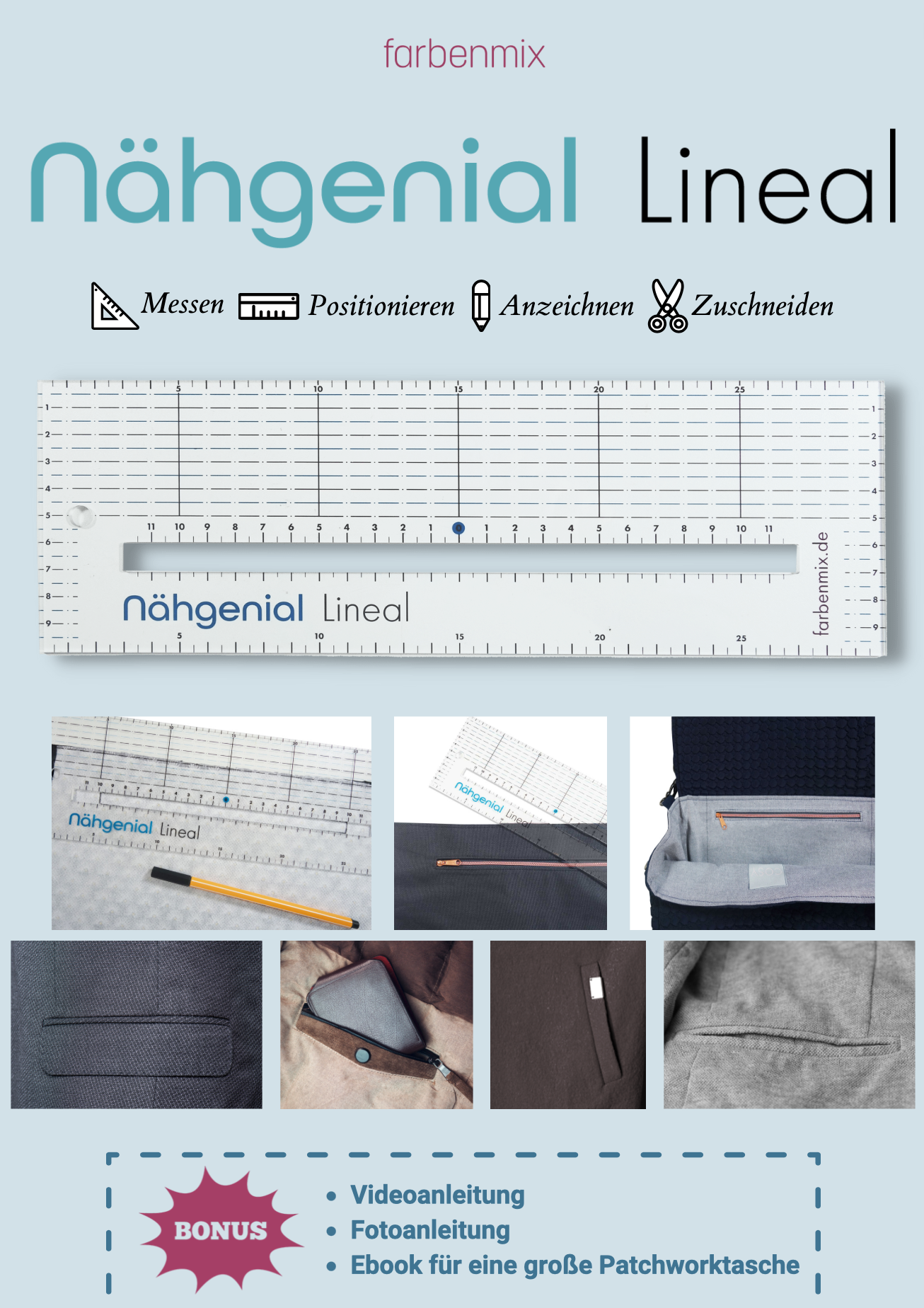 farbenmix-n-hgenial-lineal-n-hwerkzeug-inkl-patchtasche-ebook image 1