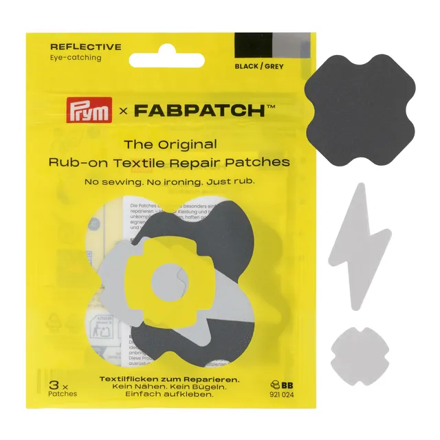 prym-921024-fabpatch-reflective-rub-on-patch-schwarz-grau-3-st-ck-selbstklebende image 1