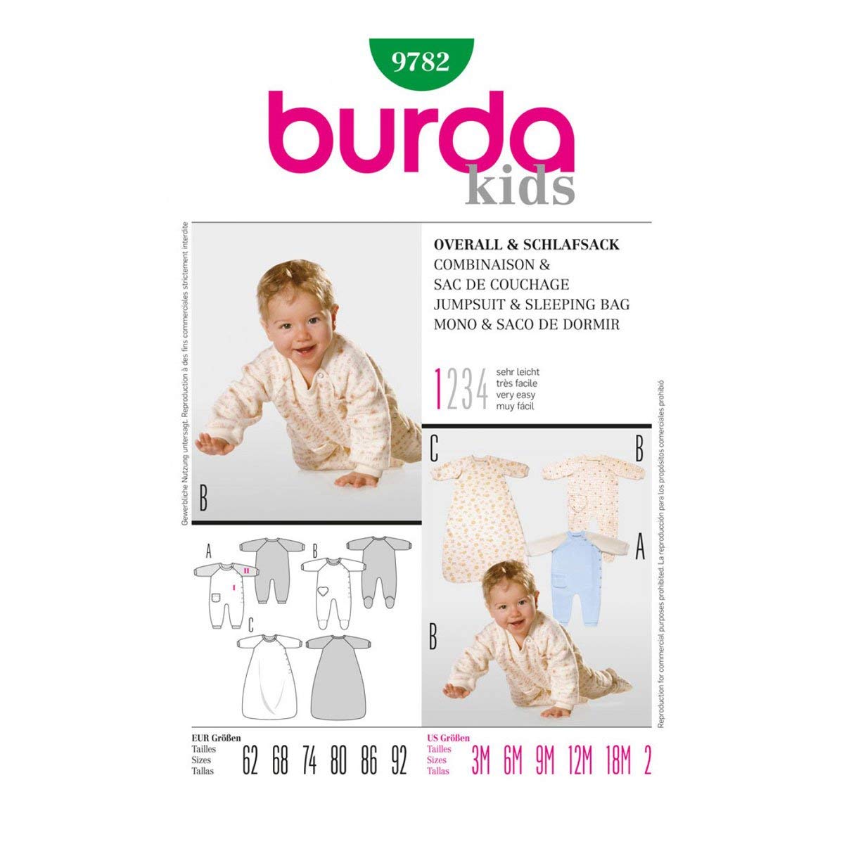 burda-style-9782-schnittmuster-baby-overall-schlafsack-gr-62-92 image 1