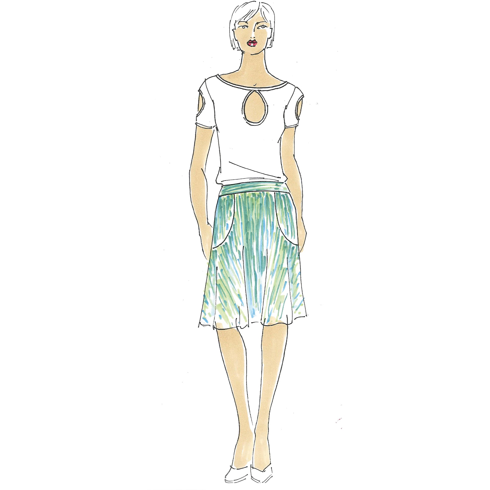 schnittmuster-berlin-glockenrock-isabelle-damenrock-papierschnitt-mit-formbund image 1