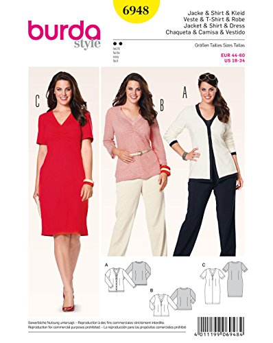burda-style-6948-schnittmuster-cardigan-shirt-kleid-damen-44-60 image 4