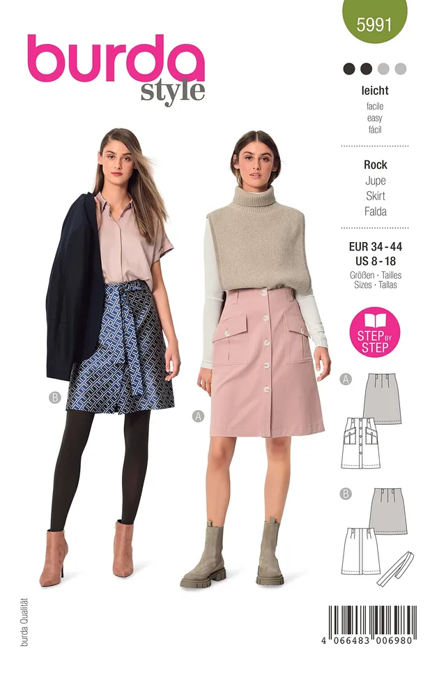 burda-style-5991-schnittmuster-rock-f-r-damen-gr-34-44 image 1