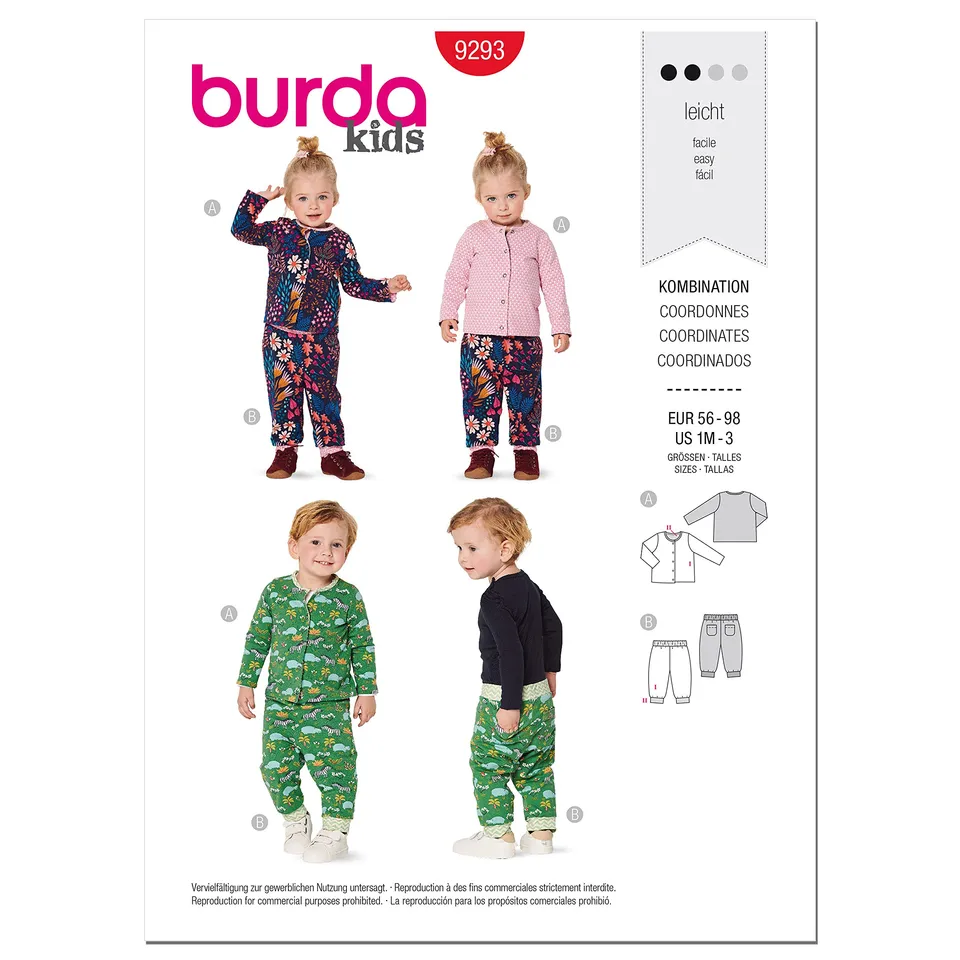 burda-style-9293-baby-jacke-und-hose-gr-56-98-wendbares-papierschnittmuster image 1