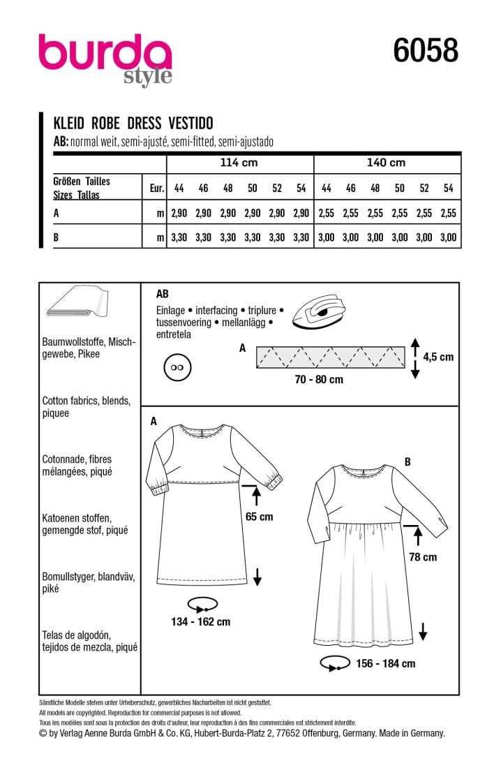 burda-style-b6058-schnittmuster-kleid-mit-rundhals-gr-44-54 image 2