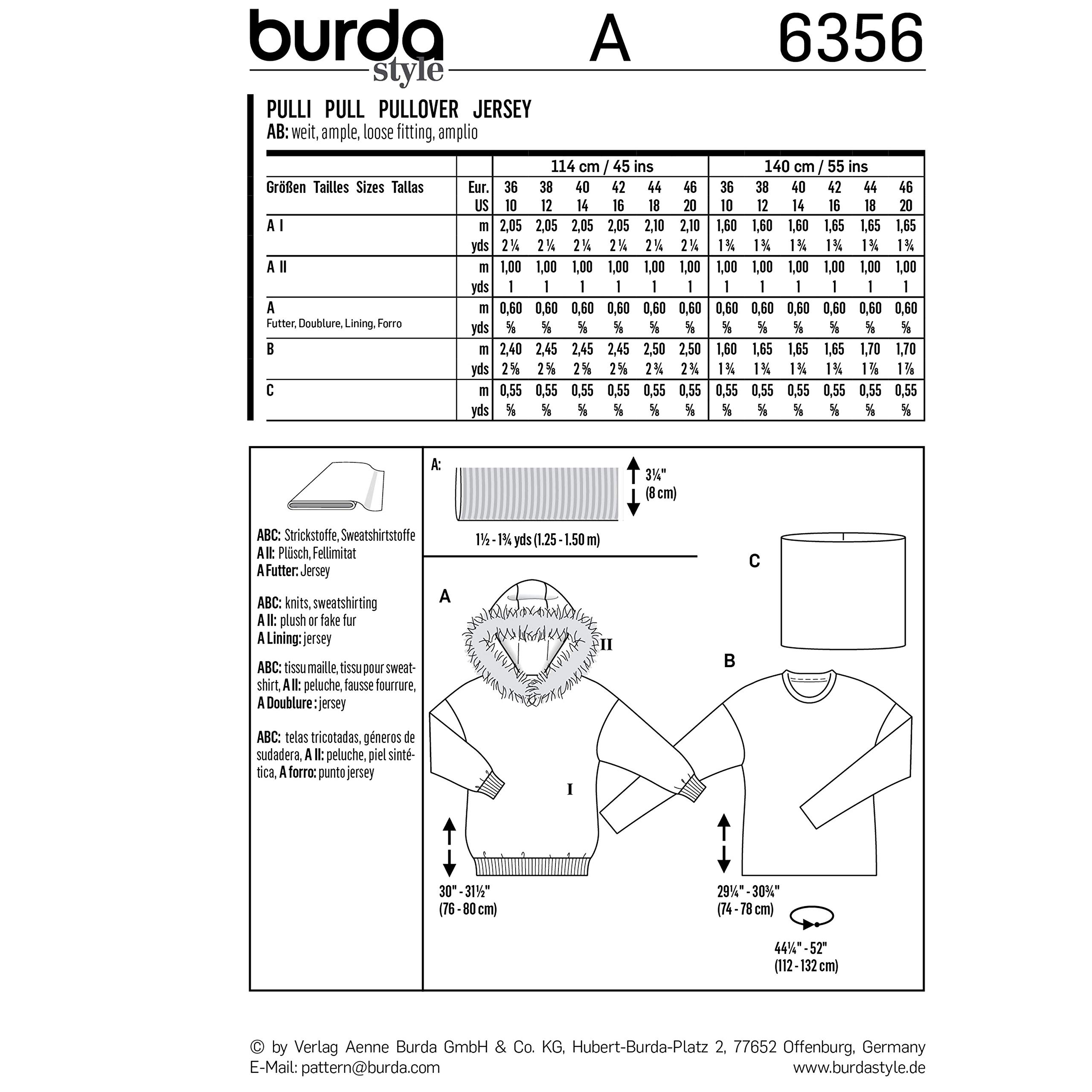 burda-style-6356-pullover-schnittmuster-gr-38-48-mit-kapuze image 2