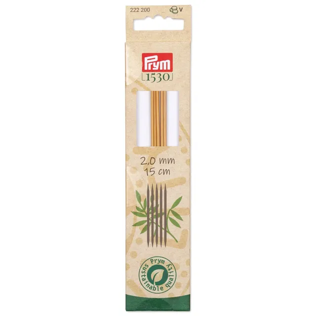 prym-1530-strumpfstricknadeln-15-cm-2-0-mm-bambus image 1