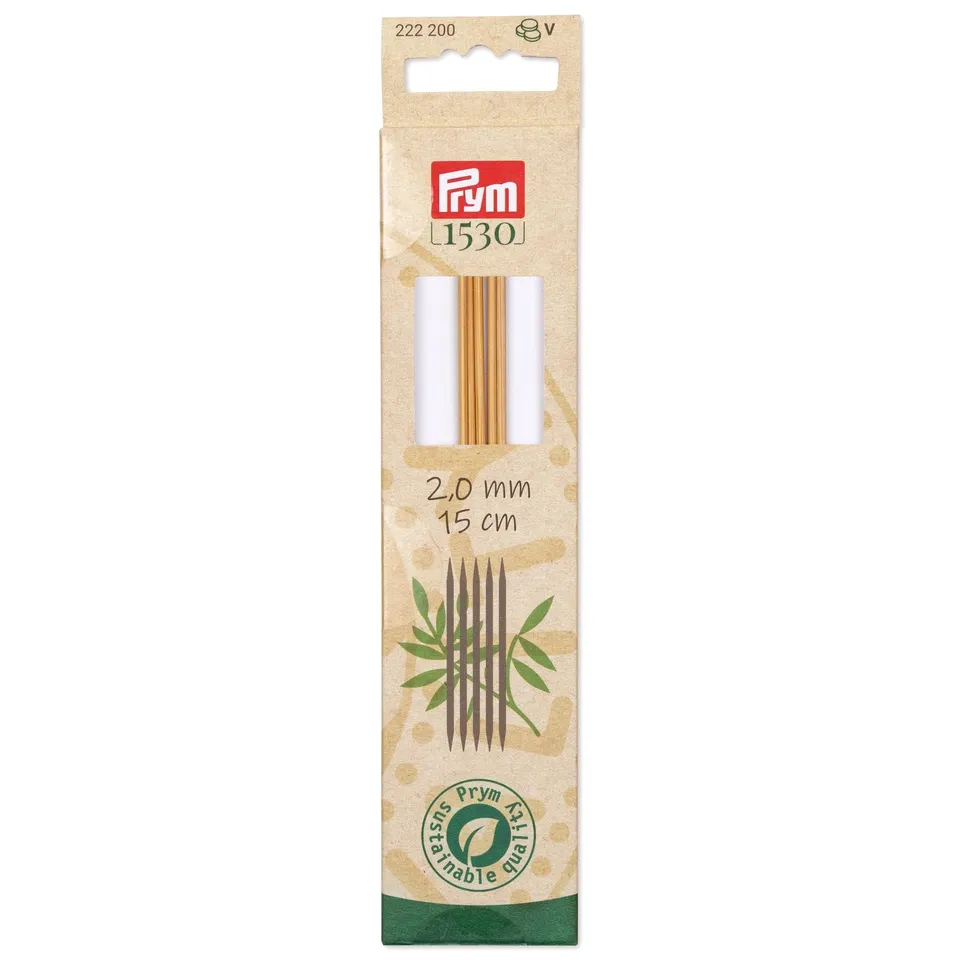 prym-1530-strumpfstricknadeln-15-cm-2-0-mm-bambus image 1