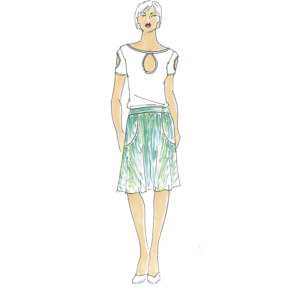 schnittmuster-berlin-glockenrock-isabelle-damenrock-papierschnitt-mit-formbund image 1
