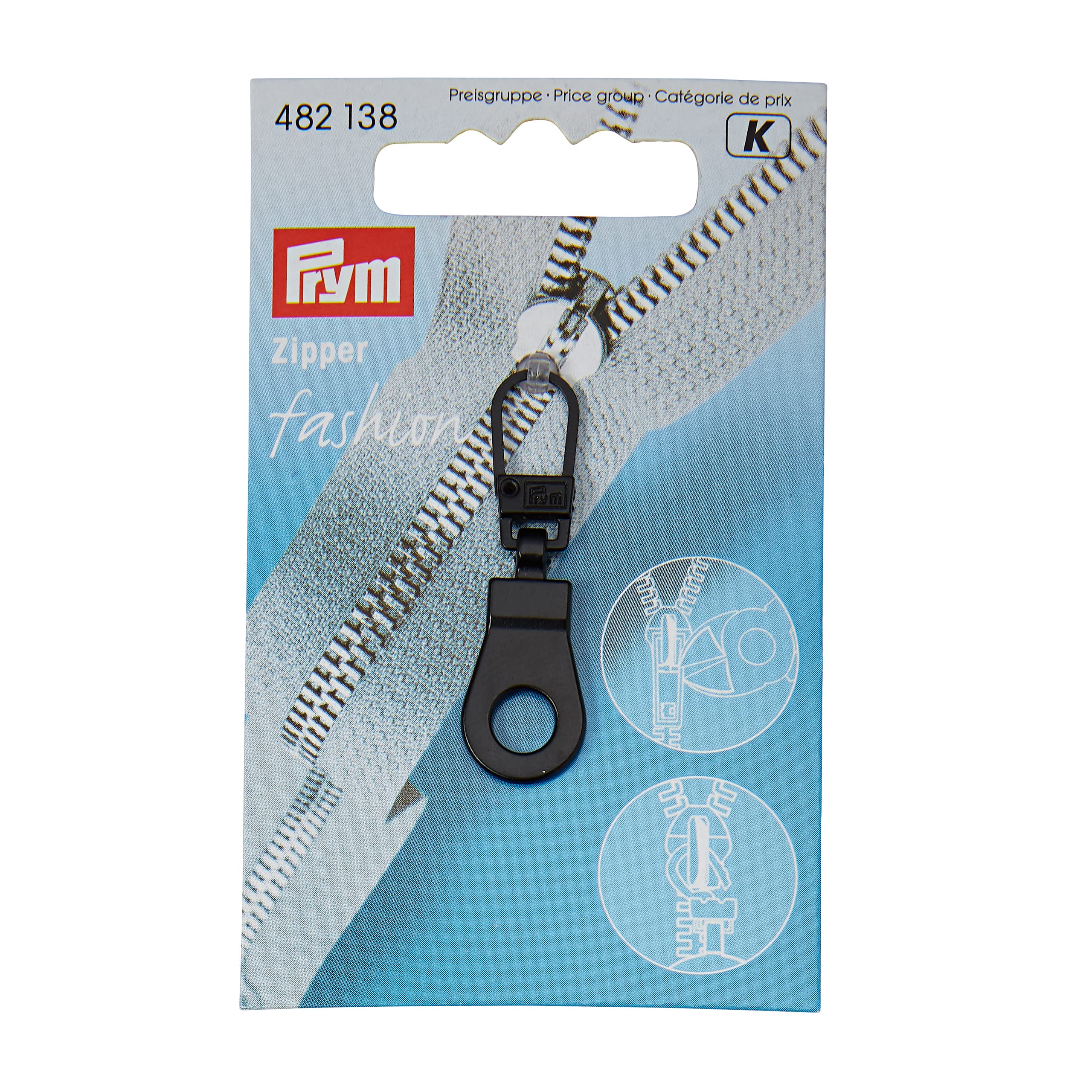 prym-482138-fashion-zipper-se-schwarz-anh-nger-mit-karabiner image 1