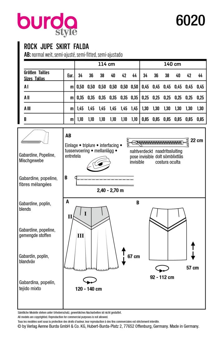 burda-style-katalog-schnittmuster-6020-faltenrock-bleistiftrock-midi-damen-34-44 image 8