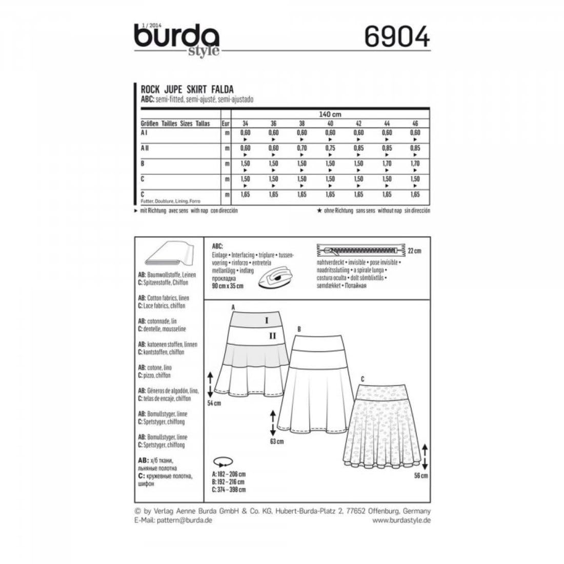 burda-style-6904-damen-rock-mit-h-ftpasse-gr-34-46 image 3