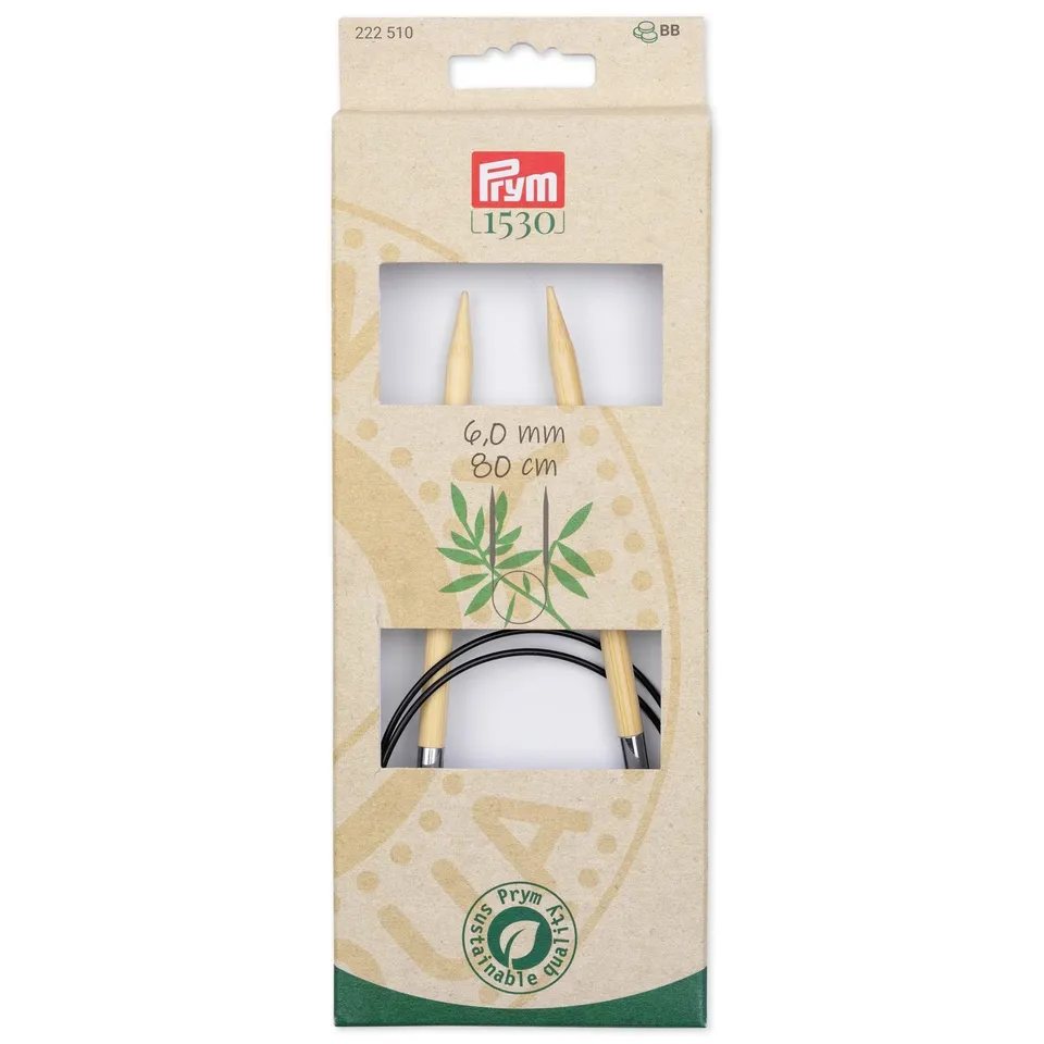 prym-1530-rundstricknadel-bambus-80-cm-6-0-mm-natur image 1