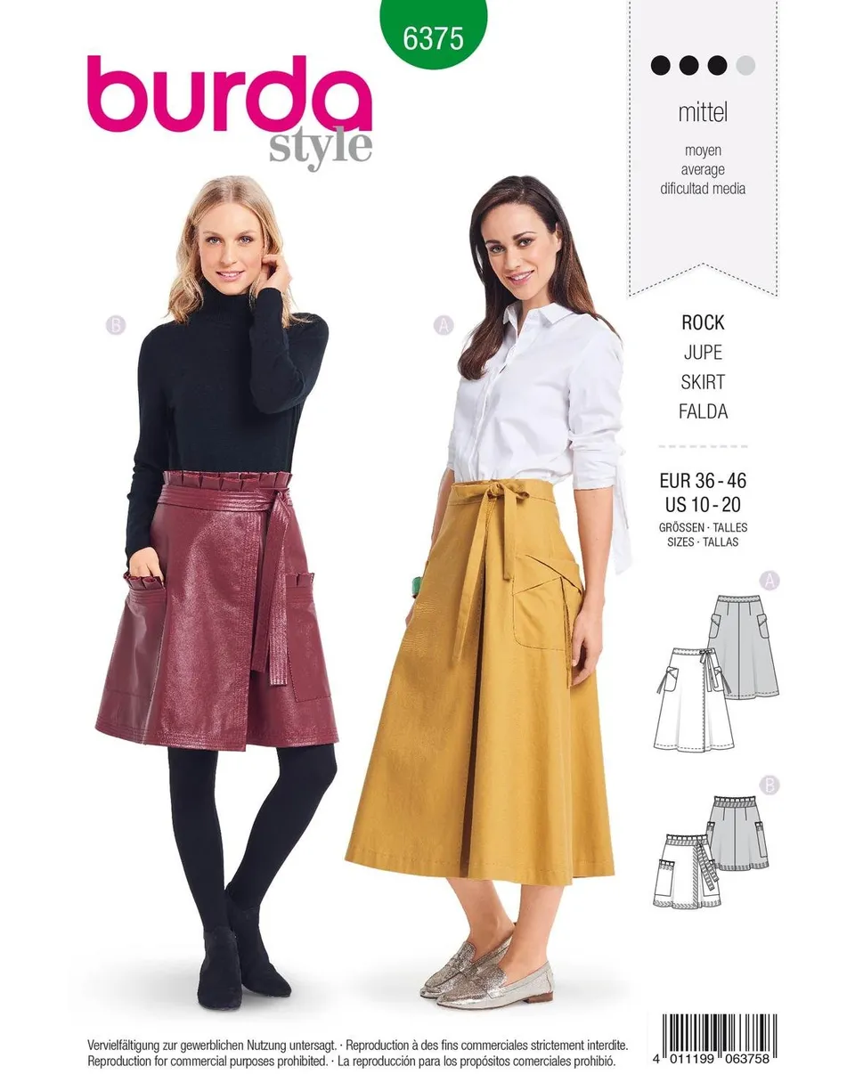 burda-style-6375-schnittmuster-rock-damen-gr-38-48 image 1