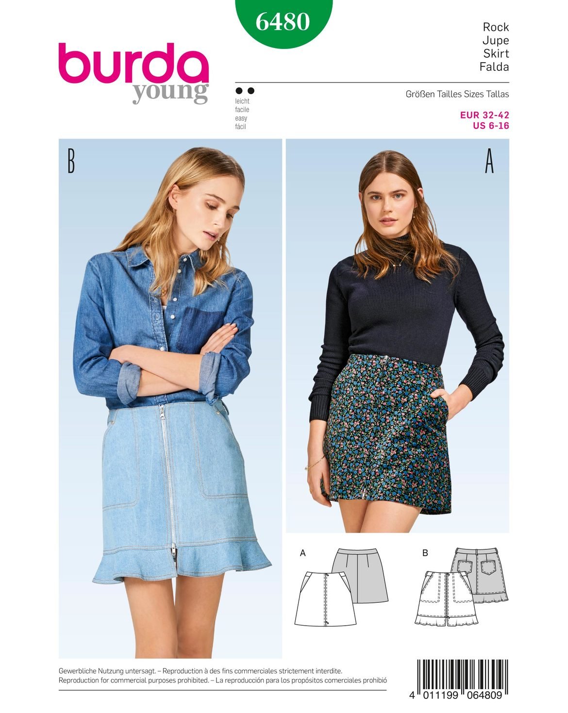 burda-style-6480-schnittmuster-rock-mit-taschen-und-rei-verschluss image 1