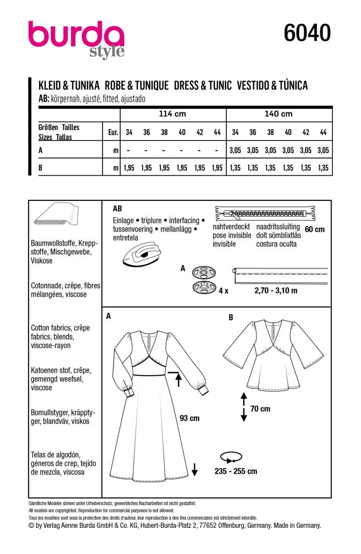 burda-style-katalog-schnittmuster-6040-maxikleid-und-tunika-bluse-damen-gr-34-44 image 3