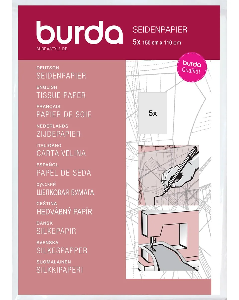 burda-style-seidenpapier-schneider-papier-5-blatt-110-x-150-cm-rosa image 1